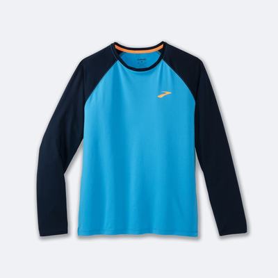 Brooks Atmosphere Long Sleeve 2.0 T-shirt Herr Blå/Marinblå | BPV-326478