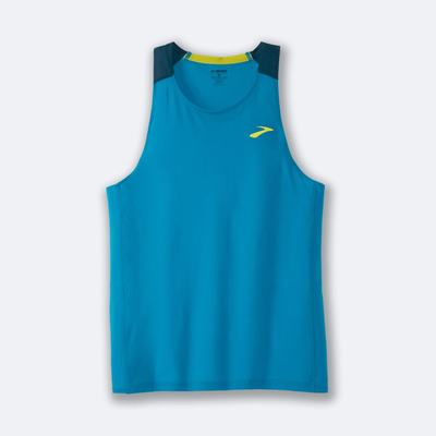 Brooks Atmosphere Singlet Linnen Herr Blå/MörkGröna | NWJ-234987