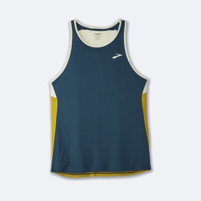 Brooks Atmosphere Singlet Linnen Herr Indigo/Orange | UFL-531497