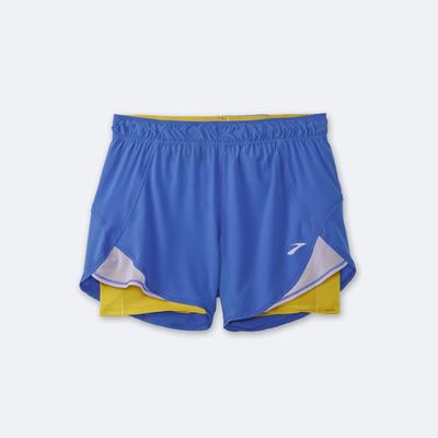 Brooks Chaser 5" 2-in-1 Shorts Dam Blå/Guld | CNU-834915