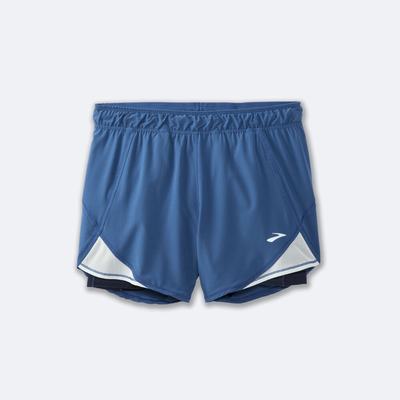 Brooks Chaser 5" 2-in-1 Shorts Dam Blå Grå/Blå/Marinblå | OIX-239851