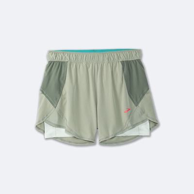 Brooks Chaser 5" 2-in-1 Shorts Dam Gröna/Mintgröna | CPO-423189