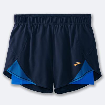 Brooks Chaser 5" 2-in-1 Shorts Dam Marinblå/Blå | QZN-296745