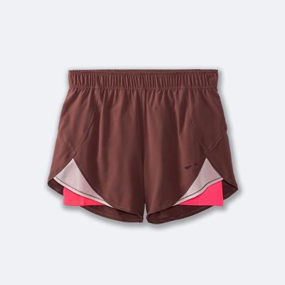 Brooks Chaser 5" 2-in-1 Shorts Dam Rosa | EAS-980721