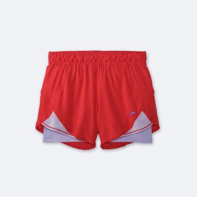 Brooks Chaser 5" 2-in-1 Shorts Dam Röda/Lila Grå | WEQ-205917