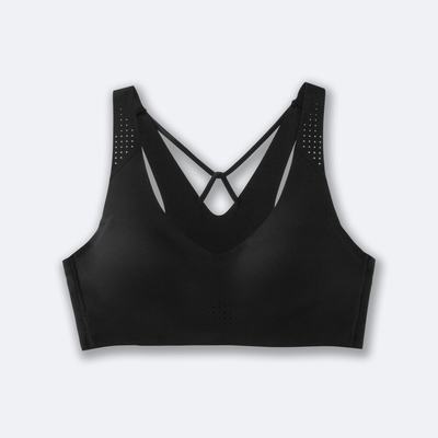 Brooks Dare V Neck Run Bra Sport Bh Dam Svarta | NAW-176932