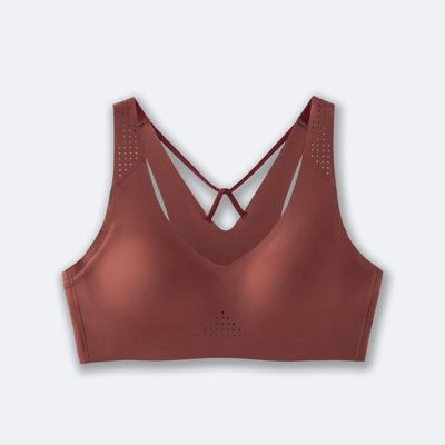 Brooks Dare V Neck Run Bra Sport Bh Dam / Rosa | UKJ-153680