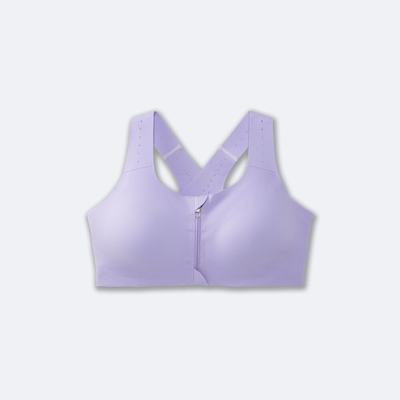 Brooks Dare Zip Run Bra 2.0 Sport Bh Dam Lila Grå | EOD-198745