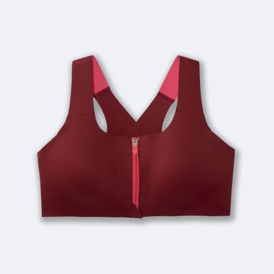 Brooks Dare Zip Run Bra Sport Bh Dam Röda | TAQ-036981