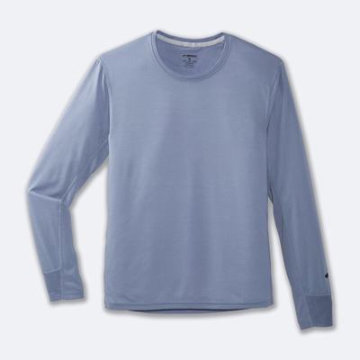 Brooks Distance Long Sleeve T-shirt Herr Blå | UTE-967024