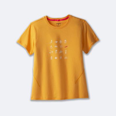 Brooks Distance Short Sleeve 2.0 T-shirt Dam Orange | FHG-037489