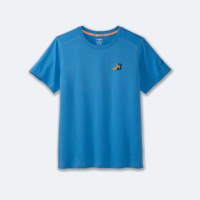 Brooks Distance Short Sleeve 2.0 T-shirt Herr Blå | VSW-024751