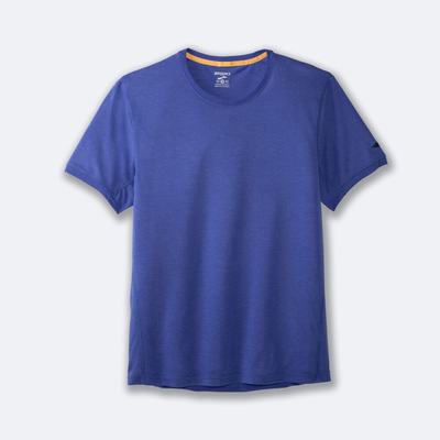 Brooks Distance Short Sleeve T-shirt Herr Blå | BOZ-350149