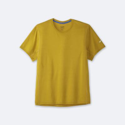 Brooks Distance Short Sleeve T-shirt Herr Guld | SXU-869310