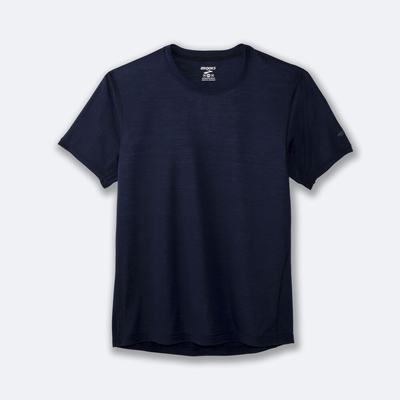 Brooks Distance Short Sleeve T-shirt Herr Marinblå | WLN-510642