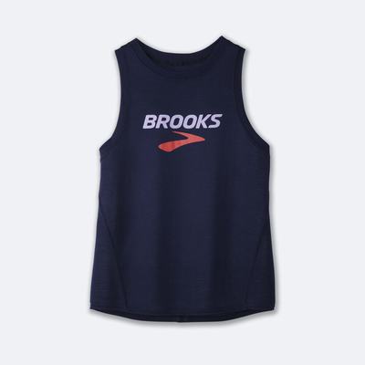 Brooks Distance Tryck Linnen Dam Marinblå | MKS-104652