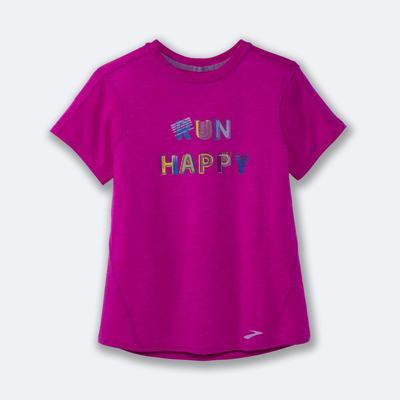 Brooks Distance Tryck Short Sleeve T-shirt Dam Rosa | MXS-075469