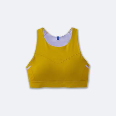 Brooks Drive 3 Pocket Run Bra Sport Bh Dam Guld/Lila Grå | NLU-691572