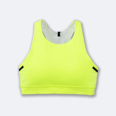 Brooks Drive 3 Pocket Run Bra Sport Bh Dam Gula | UWY-092461