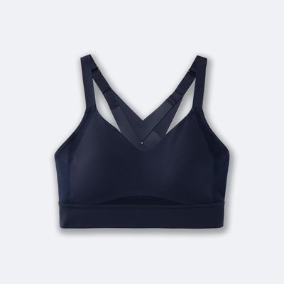 Brooks Drive Interlace Run Bra Sport Bh Dam Marinblå | FYC-231746