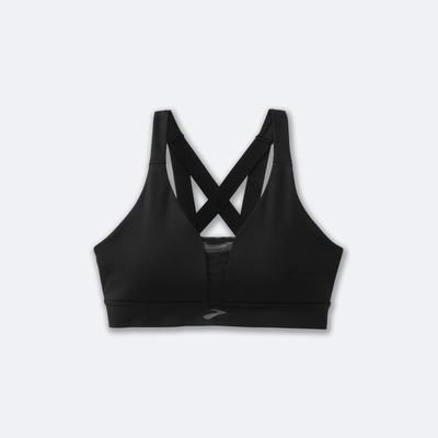 Brooks Drive Plunge Run Bra Sport Bh Dam Svarta | BGA-812935