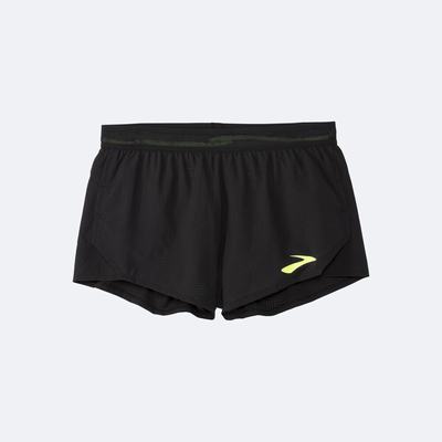 Brooks Elite 3" Split Shorts Herr Svarta | BZP-901285