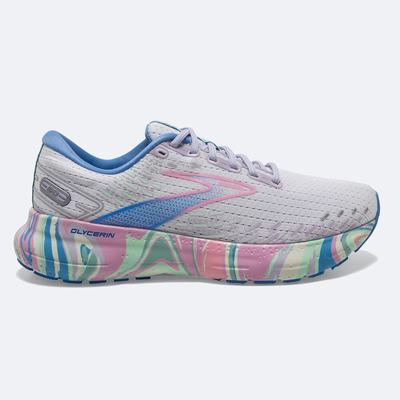 Brooks Glycerin 20 Löparskor Dam Vita/Lila/Rosa | OBC-674093