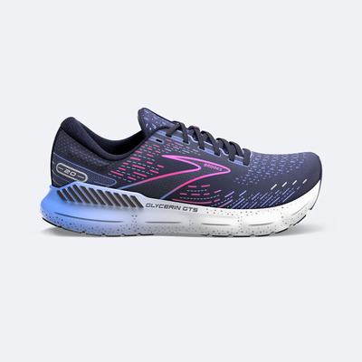 Brooks Glycerin GTS 20 Löparskor Dam Marinblå/Blå/Rosa | TOG-986132