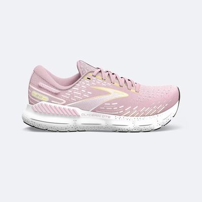 Brooks Glycerin GTS 20 Löparskor Dam Rosa/Gula/Vita | KXM-892154