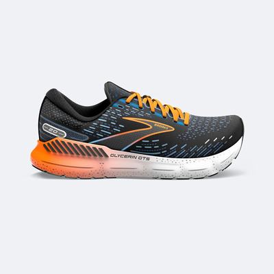 Brooks Glycerin GTS 20 Löparskor Herr Svarta/Blå/Orange | CAF-078124