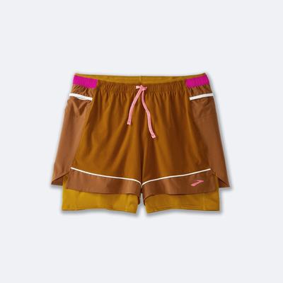 Brooks High Point 3" 2-in-1 Shorts Dam Bruna/Gula/Fuchsia | KOY-204978