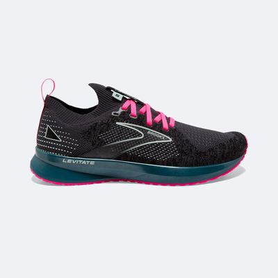 Brooks Levitate StealthFit 5 Löparskor Dam Svarta/Blå/Rosa | KRE-718029