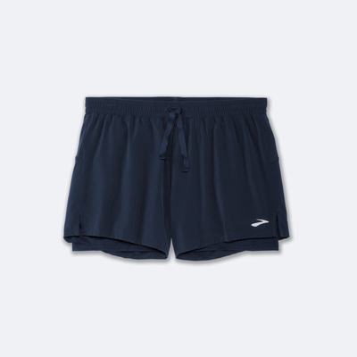 Brooks Moment 5" 2-in-1 Shorts Dam Marinblå | QWC-532784