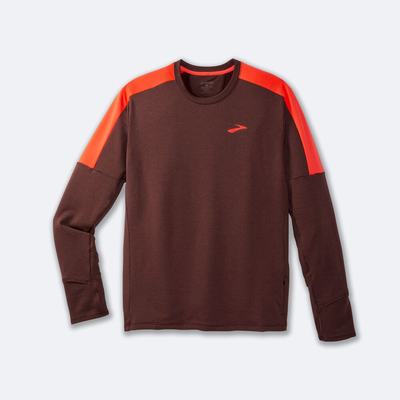 Brooks Notch Thermal Long Sleeve 2.0 T-shirt Herr Choklad | NSR-284310