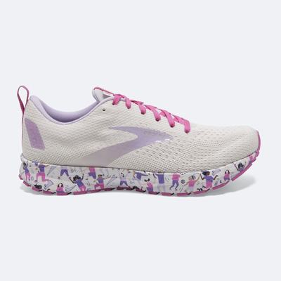 Brooks Revel 4 Löparskor Dam Vita/Rosa | ERQ-623450