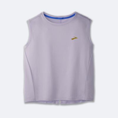 Brooks Run Within Ärmlös T-shirt Dam Lila Grå Randig | ZUA-279083