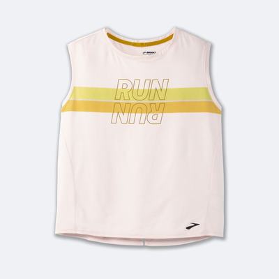 Brooks Run Within Ärmlös T-shirt Dam Rosa Randig | RNM-861742