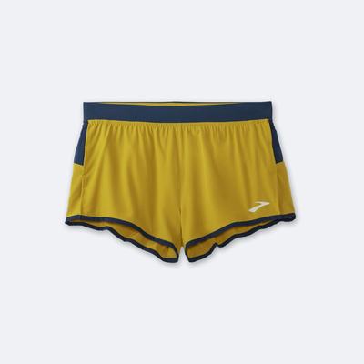 Brooks Sherpa 3" Split Shorts Herr Guld/Indigo | JFH-492583