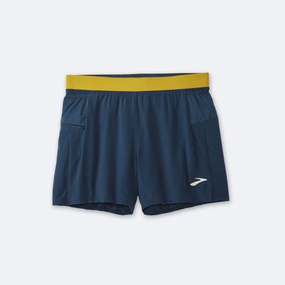 Brooks Sherpa 5" 2-in-1 Shorts Herr Indigo/Guld | EVX-835192