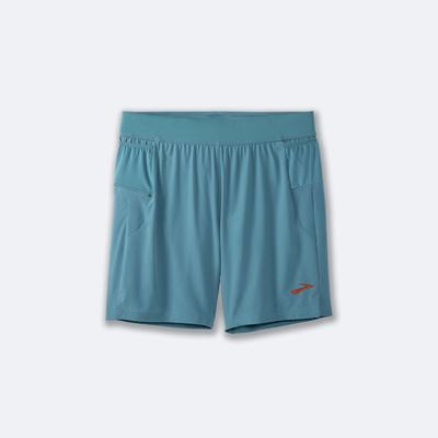 Brooks Sherpa 7" 2-in-1 Shorts Herr Blå | EQC-018956