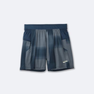 Brooks Sherpa 7" 2-in-1 Shorts Herr Indigo | KCD-217065