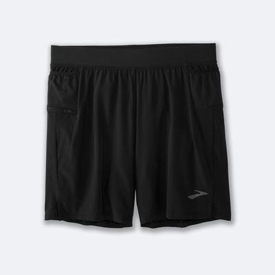 Brooks Sherpa 7" 2-in-1 Shorts Herr Svarta | PSI-596142