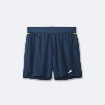 Brooks Sherpa 7" Shorts Herr Indigo/Guld | CXJ-536108