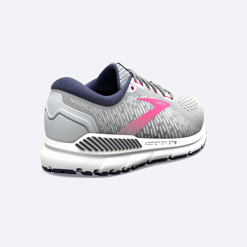 Brooks Addiction GTS 15 Löparskor Dam Grå/Marinblå/Rosa | WIJ-201576