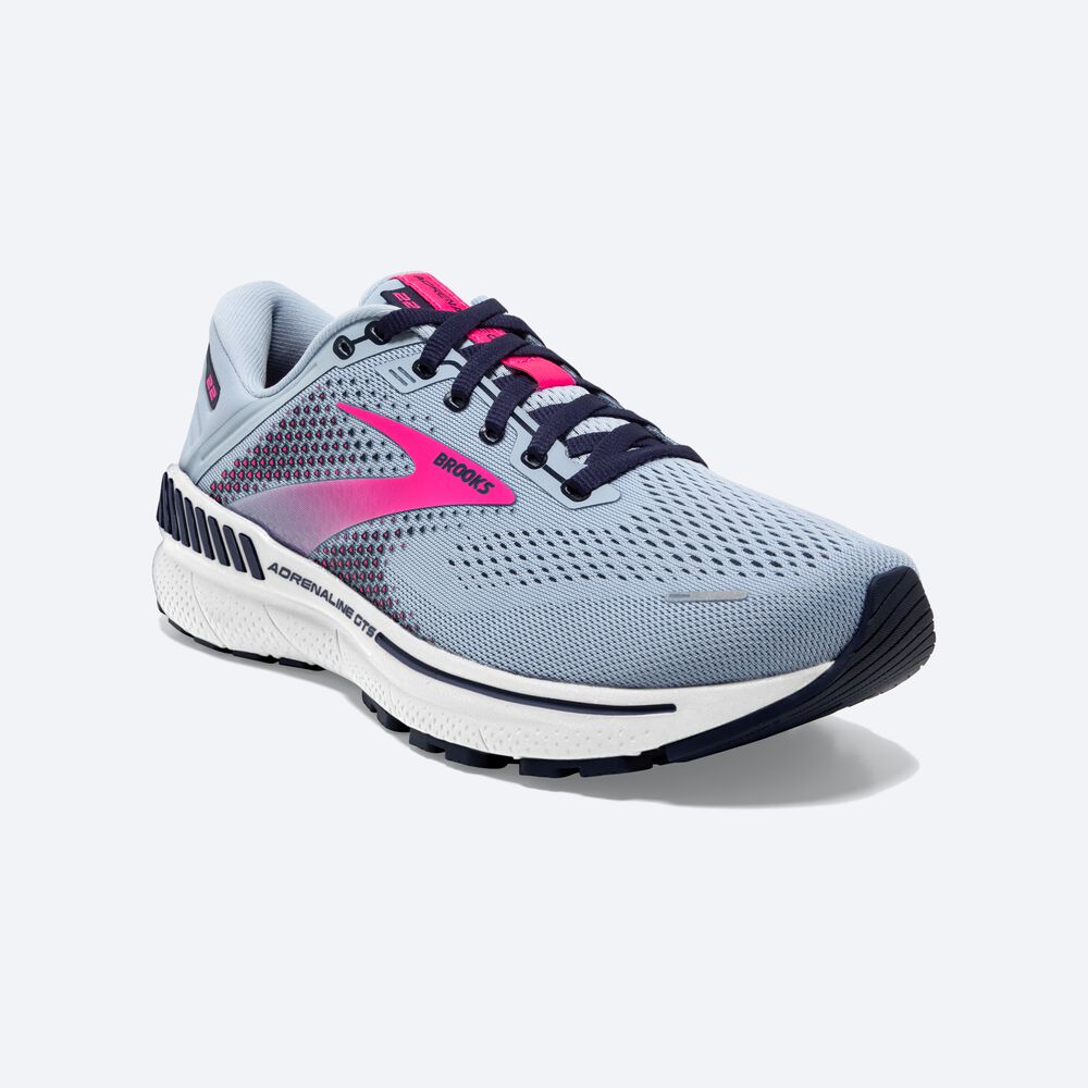 Brooks Adrenaline GTS 22 Löparskor Dam Blå/Marinblå/Rosa | NPJ-790634