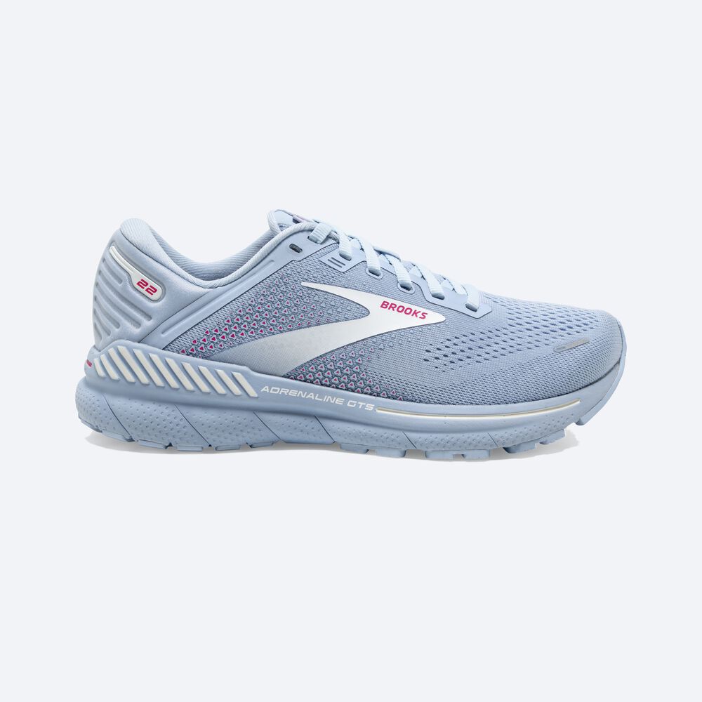 Brooks Adrenaline GTS 22 Löparskor Dam Blå/Vita/Rosa | QKT-834690