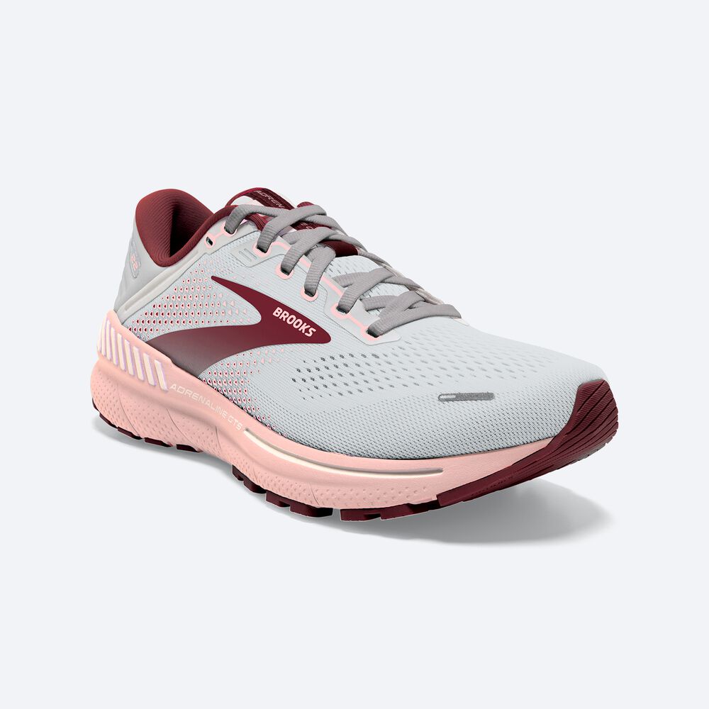 Brooks Adrenaline GTS 22 Löparskor Dam Grå/Rosa/Bruna | HQE-961834