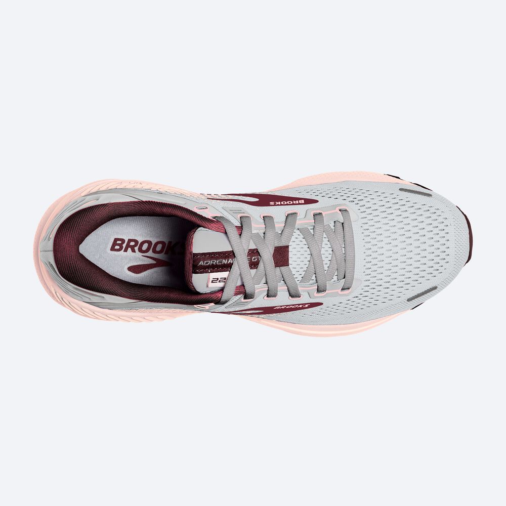 Brooks Adrenaline GTS 22 Löparskor Dam Grå/Rosa/Bruna | HQE-961834