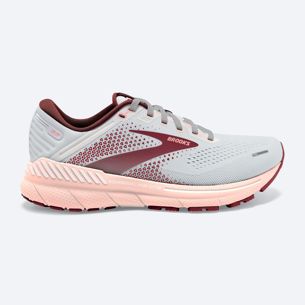 Brooks Adrenaline GTS 22 Löparskor Dam Grå/Rosa/Bruna | HQE-961834