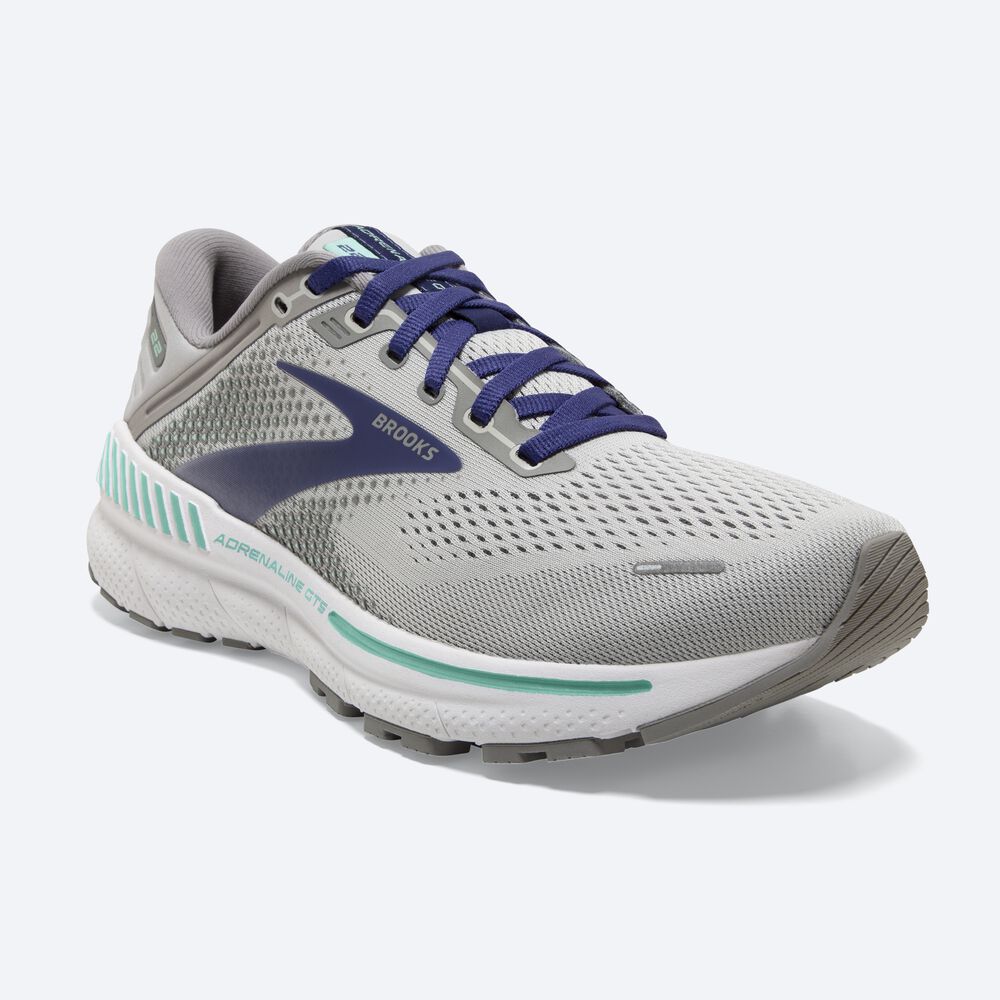 Brooks Adrenaline GTS 22 Löparskor Dam Grå/Blå/Gröna | LSX-863419